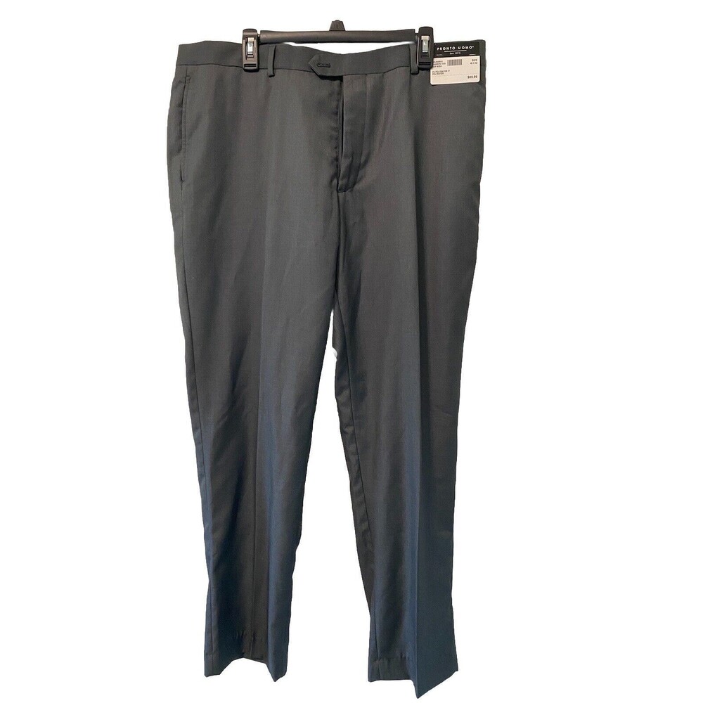 Pronto Uomo Men's Slim Fit Dress Pants Size 40L 32W Gray NEW